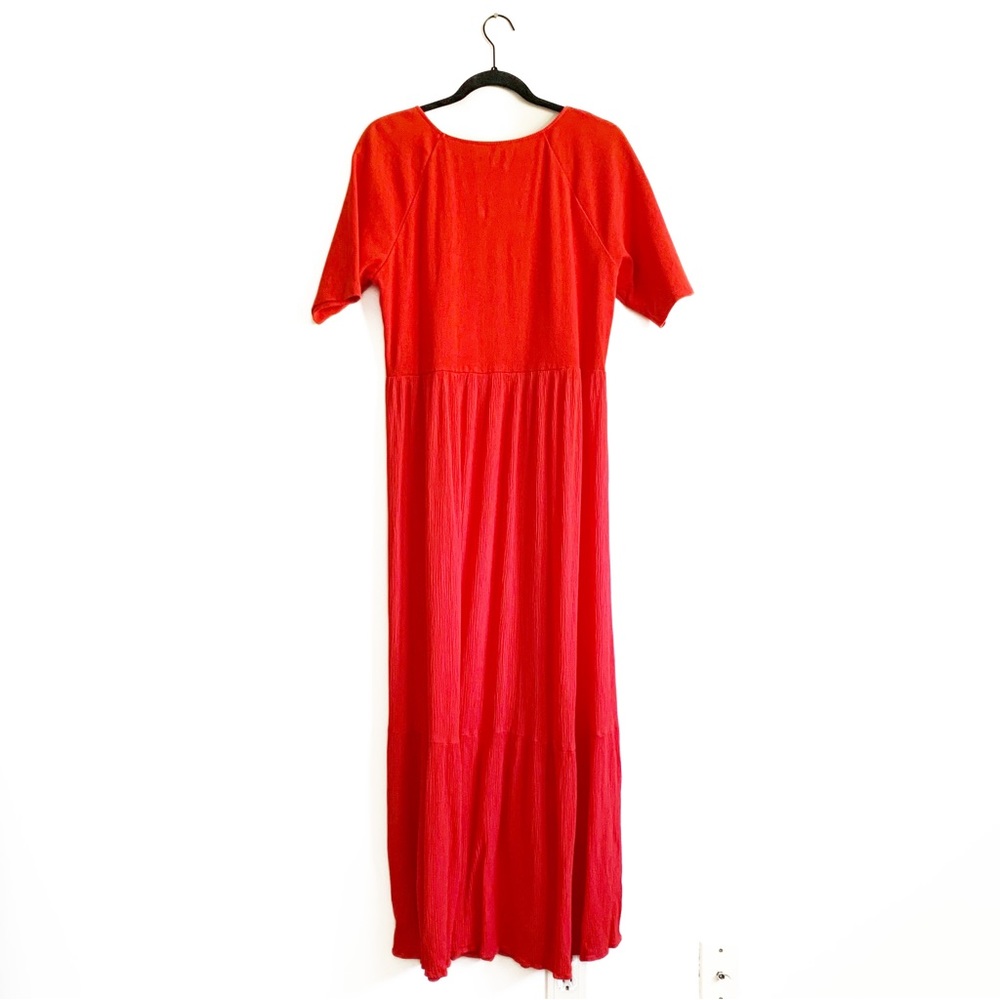 Soft Surroundings Briar Boho Fiery Red Tiered Maxi Dress Large - Picture 10 of 10